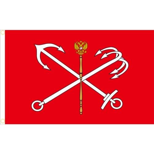 High Quality Printed Polyester Flag Flags of Russia St. Petersburg State Flags Banners Fast Shipment