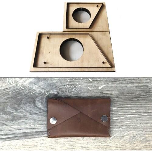 Japan Steel Blade Stitchless Two Slot Credit Card Wallet with Snaps DIY leather Template punch tool knife mould Leathercraft