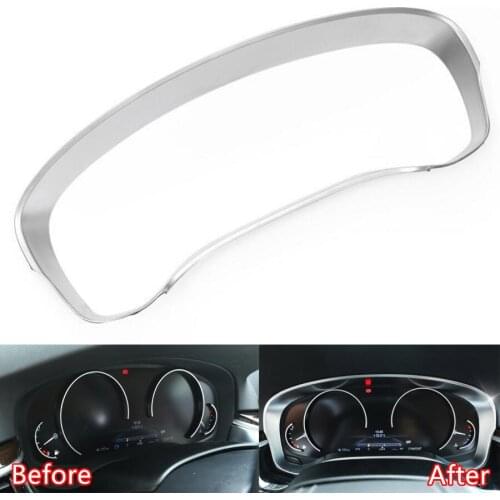 YAQUICKA Car Interior Dashboard Instrument Frame Trim Styling Auto Accessories For BMW 5 Series G30 2018 Matte Silver ABS