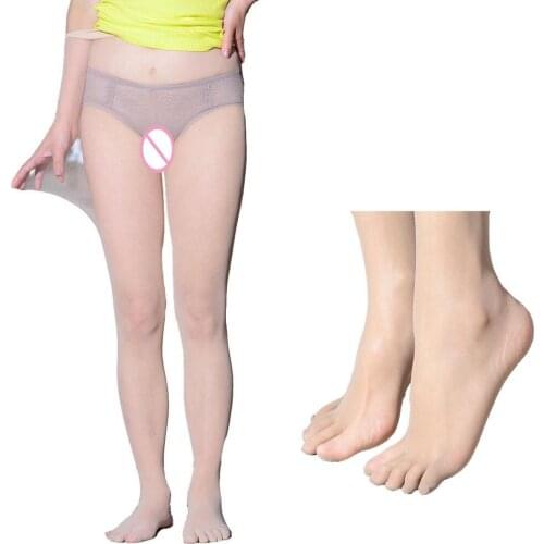 Women Sexy Seamless Ultra Sheer 5 Toes Glove Skinny Nude Pantyhose Silky Stockings Individual Toe Gloves Tights Nylons