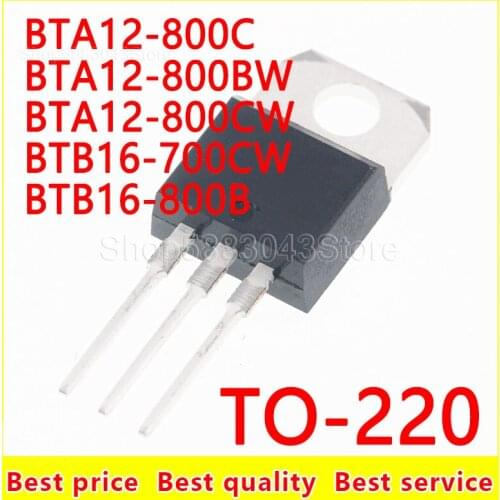 10pcs)100% New Original BTA12-800C BTA12-800BW BTA12-800CW BTB16-700CW BTB16-800B TO-220 Chipset