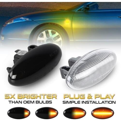 2Pcs LED Side Marker Light Turn Signal Blinker Lamps For Peugeot 206 307 Partner 407 Expert 107 108 Traveller 301 607 1007 4007
