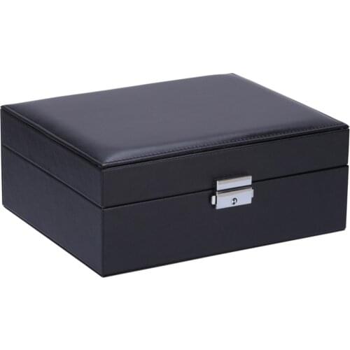 2 Layers Travel Jewelry Holder PU Leather Jewelry Rings Earrings Storage Case Box Organizer
