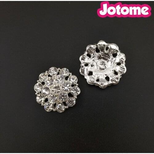 100pcs/lot Wedding Invitation Card Decoration 23mm Wedding bouquet Rhinestone Round Brooch Pendant Button
