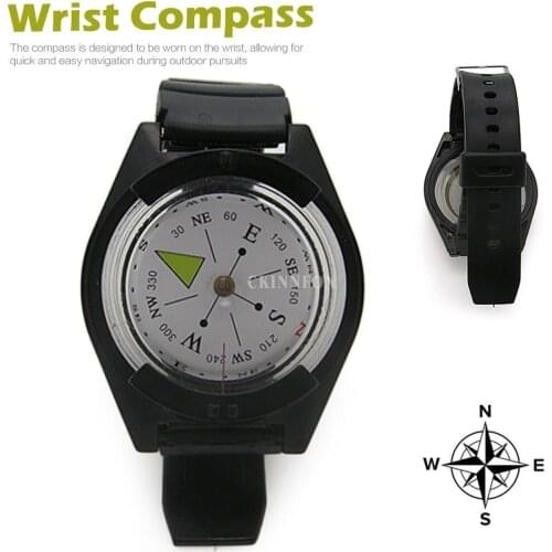 200Pcs/Lot Tactical Wrist Compass Special For Military Outdoor Survival Watch Black Band