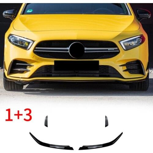 4X Front Bumper Splitter Spoiler Canardr ​Lip Vents Trim for Mercedes-Benz A Class W177 A180 A200 A220 A250 AMG 2019