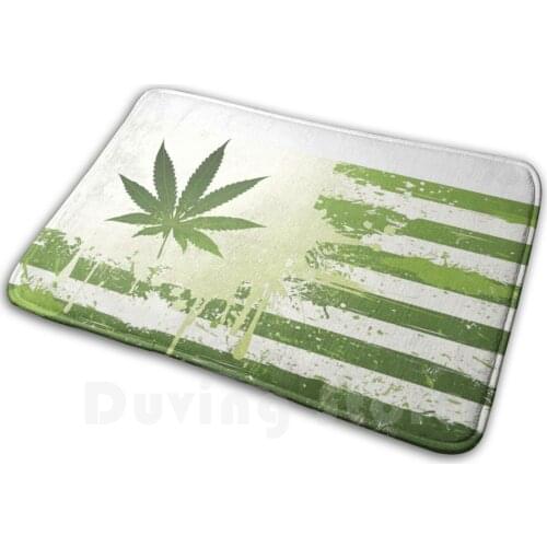 American Ganjubas Mat Rug Carpet Anti-Slip Floor Mats Bedroom American Ganjubas Buzz Grass Drug Addict Flag Country Patriot