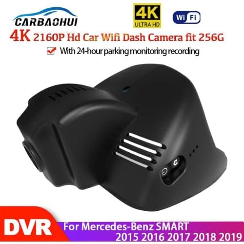 Car Wifi DVR Dash Cam Control by Mobile Phone App Novatek 96670 + SONY IMX 415 For Mercedes-Benz SMART 2015 2016 2017 2018 2019