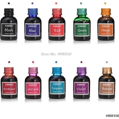 1 Bottle Pure Colorful 30ml Fountain Pen Ink Refilling Inks Stationery School Dropship