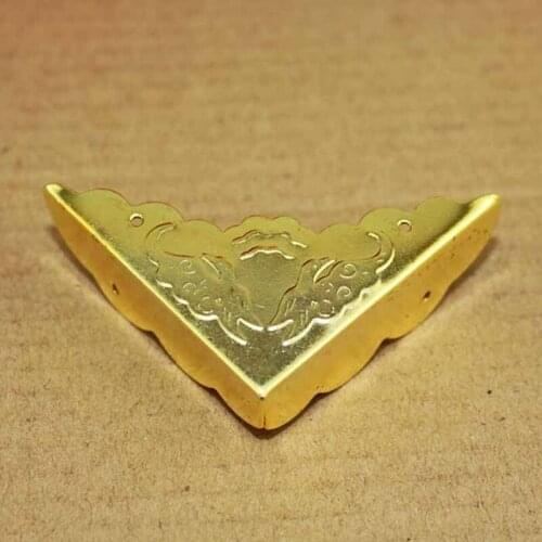 Yellow Covers Yellow Wooden Box Protector Book Album Menu Folder Corner Protectors,Ancient Pattern Coners,40mm,4Pcs