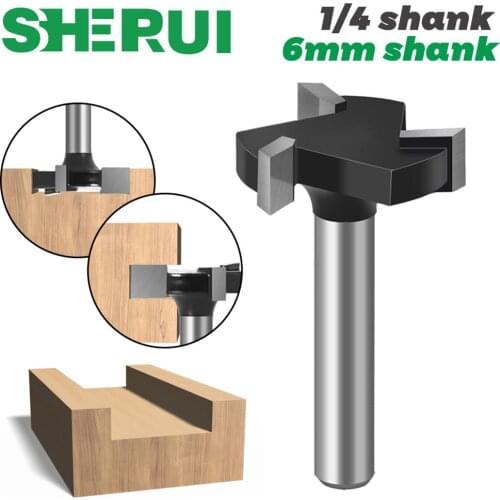 CNC Spoilboard Surfacing Router Bits, 1/4 inch 6mm Shank 1 inch Cutting Diameter, Slab Flattening Router Bit Planing Bit Wood