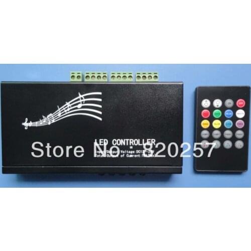 IR LED RGB Music Controller with Remote DC12V 6A*3 Channel 20Key LED Controller