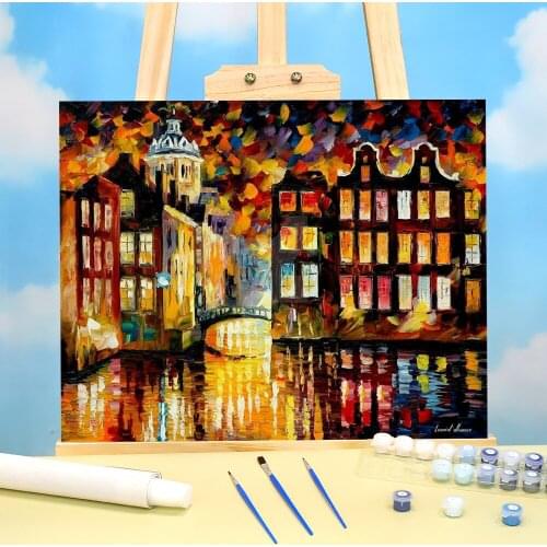 Pensive Amsterdam Painting By Numbers Set Oil Paints 40*50 Canvas Pictures Decorative Paintings For Wholesale