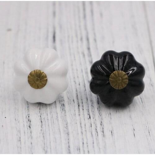 32mm Kids room Vintage Pumpkin Ceramic Drawer Knobs Kitchen Cabinet Door Handle Cupboard Funiture Hardware Antique Bronze base