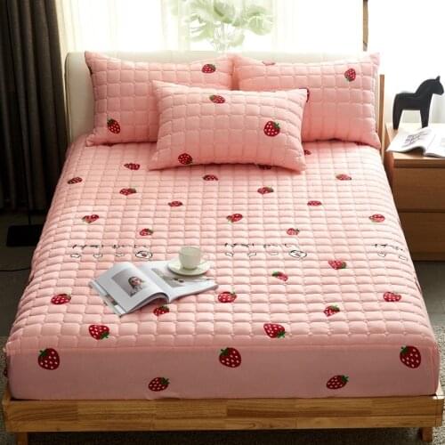 New Bedding Single Piece Non-slip Thick Quilted Mattress Cover Bed Fitted Sheet Simmons Thin Mattress Dust Protection Bedspread