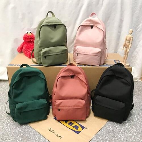 Backpack For Women Solid Color School Bag For Teenage Girls Shoulder Travel Bag Multi Pocket Nylon Back pack Mochila 2021
