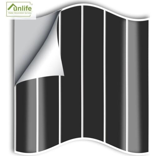 Funlife 10/15cmx25pcs black strip tile PVC Waterproof Self adhesive Wall / Tile Sticker For Kitchen Bathroom Furniture SJ012