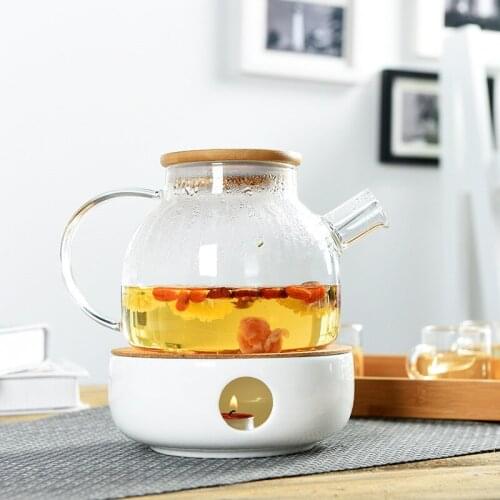Mini Portable Ceramic Teapot Holder Base Teapot Warmer Insulation Base Coffee Water Warmer Candle Holder Tea Accessories