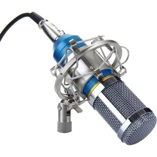 1set Professional Condenser Microphone Cardioid Audio Studio Vocal Recording Mic KTV Karaoke Microphone + Shock Mount