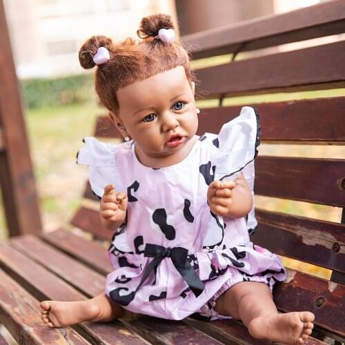 Hoomai NEW 23"Realistic Reborn Baby Dolls Silicone Soft Body Fashion Boneca Reborn For Kids Christmas Gift Best Playmates