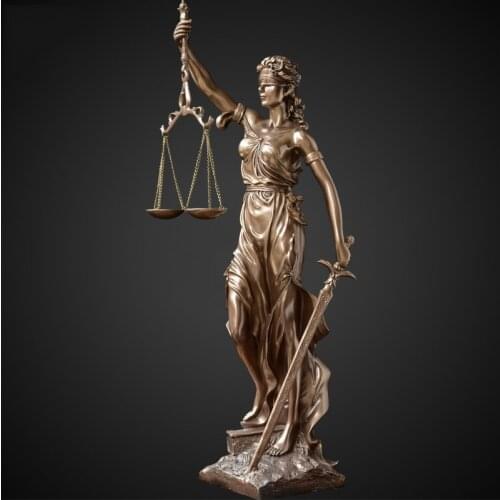 Retro 12 Inch Resin Antique Bronze Greek Justice Goddess Statue Fair Angels Sculpture themis Ornaments Desktop Home Decor Gift