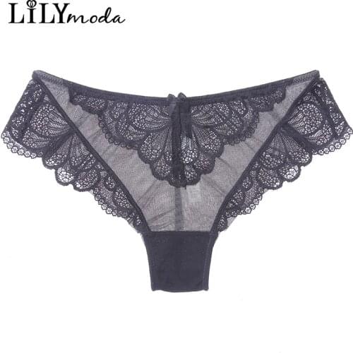 Sexy Women Seamless Panty Floral Lace Hollow Out Transparent Panties Cozy Underwear Female Lingerie Breathable Mesh Low Waist