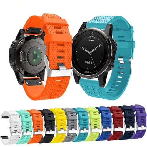 Compatible with Garmin Fenix 5S Plus Bands 20mm Width Easy Fit Soft Silicone Watch Straps for Fenix 6S/Fenix 6S Pro/Fenix 5S