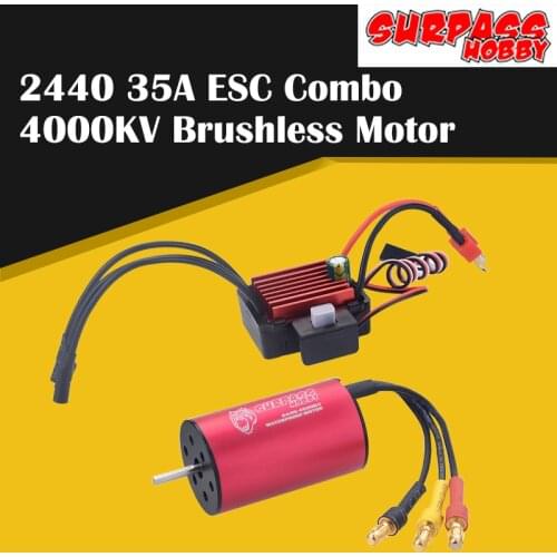 SURPASS HOBBY KK 2440 4000KV Waterproof Brushless Motor 35A Electronic Speed Control System for 1/18 1/16 Remote Control Car