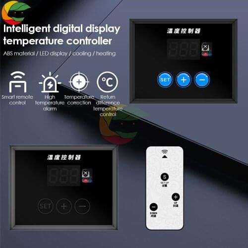 A10S Digital Display Intelligent Thermostat DC 12V Temperature Controller NTC Sensor Physical/Touch Button with Infrared Remote