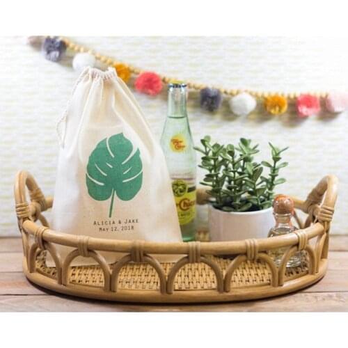Tropical Wedding favor bag personalised bridal party welcome gift bags Monstera Leaf bag bachelorette gift bag hangovers Kit bag