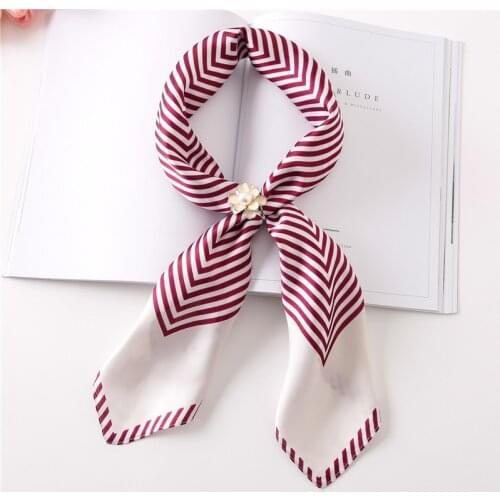 Yishine Women Elegant Small Square Scarf Imitated Silk Scarves Leopard Florals Pattern Head Scarves Wraps Office Neckerchief