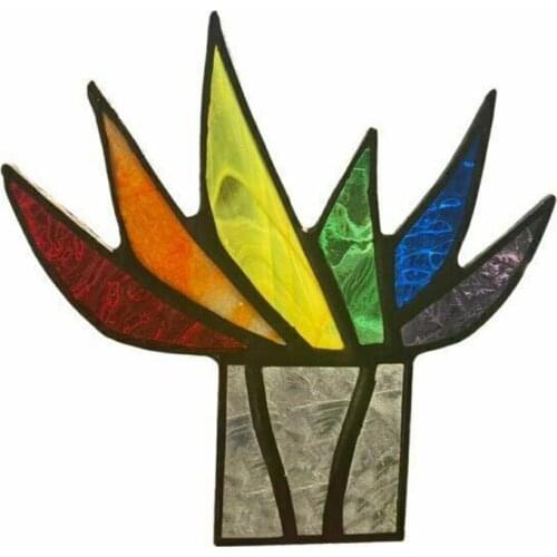 1pc Acrylic Stained Mini Agave Potted Plant Flower Pot Multi-color Glass Miniature Planter Home Garden Decoration