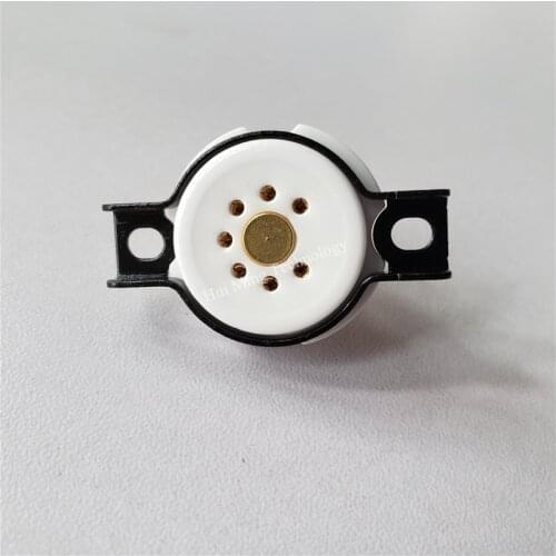 1pcs ceramic tube socket outlet seat tube CMC Small 7 pin golden for amplifier PCB 6Z4 6X4 EF95 EZ90 EAA91 EF91 6AQ5 6J1