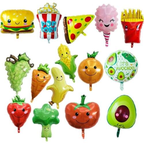 1pcs Hamburg ice cream Popcorn cake Pizza food fruit vegetable blballoon birthday party decoration cake shop inflatable balloons