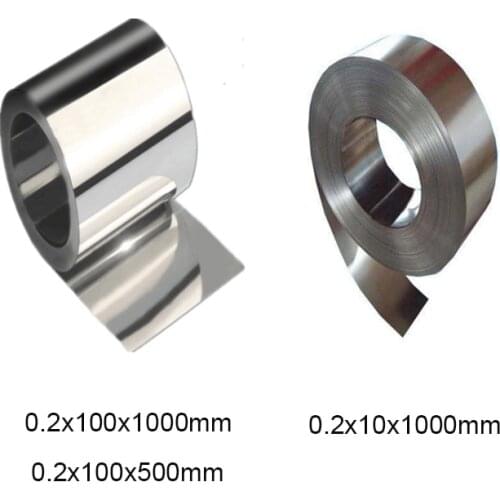 1pcs 0.2mm thickness 304 stainless steel thin plate silver foil 10x1000mm for electronic equipment