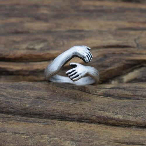12pcs unisex resizable Hugging Hands ring hug muscle open adjustable rings