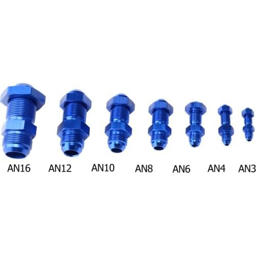 3/4/6/8/10/12/16 AN To 3/4/6/8/10/12/16 AN Straight Male Flare Reducer Fitting Adapter Bule Oil Hose End Adaptor With Swivel Net