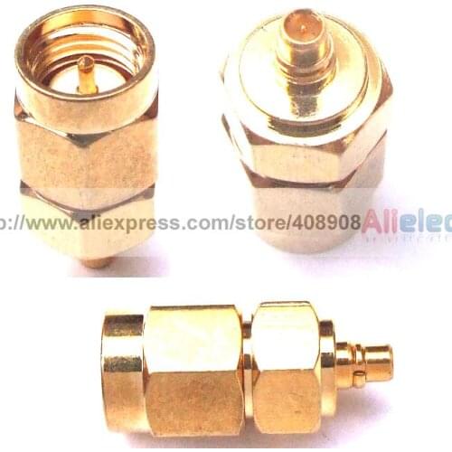50pcs SMA MMCX Adapter MMCX Male Plug to SMA Plug Male Straight RF Adapters