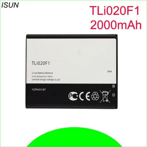 ISUNOO 10pcs/lot 2000mAh TLI020F1 battery For J720T J726T For Alcatel One Touch Pop 2 5042D C7 7040 OT-7040 OT-7040D Battery
