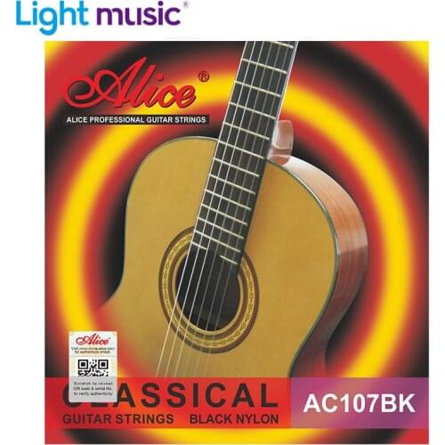 Alice A107BK Hard Tension Black Nylon Gold-Plated Copper Alloy Classical Guitar Strings 1-6 Strings for Classical Guitarra