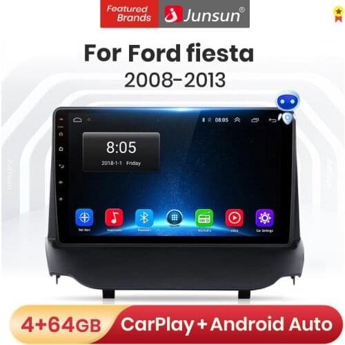 Junsun V1 Pro 4G Android 10.0 AI Voice Control Car Radio Multimedia Player For Ford fiesta 2008-2013 GPS Navigation no 2din dvd