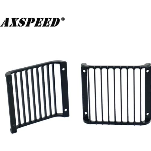 AXSPEED 1Pair Metal Front Lamp Guards Headlight Cover Guard Grille for 1/10 Traxxas TRX4 TRX-4 RC Crawler Car Parts