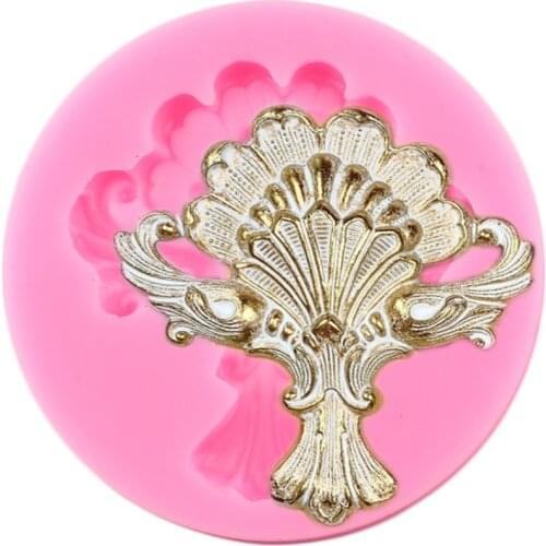 Baroque Flourish Border Silicone Mold Relief Cupcake Topper Fondant Cake Decorating Tools Candy Chocolate Jewelry Resin Moulds