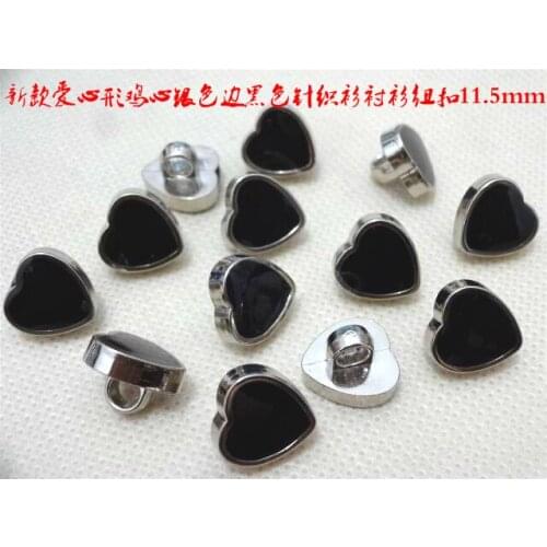 Free shipping 30pcs/lot New love silver edge black button black glue knit shirt new button monopoly 11.5mm