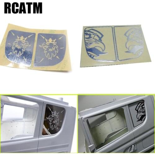 Side Rear Window Decoration Metal Sticker for 1/14 Tamiya RC Truck Trailer Tipper Scania DIY Parts