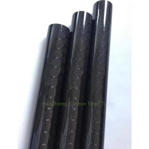 Glossy Roll Wrapped Hexagonal Carbon Fiber Tube/Shaft 30MM OD x 28MM x 1000MM (1.0mm wall)