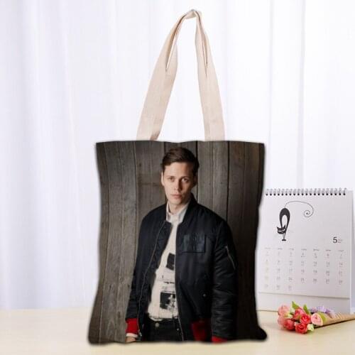 Custom Bill Skarsgard Tote Bag Reusable Women Canvas Shoulder Bag Handbag Shoulder Pouch Foldable Canvas Shopping Bags