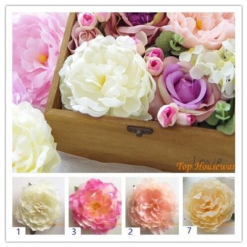 20pcs 13cm Artificial Peony Flower Head For Diy Wedding Wall Arch Flower Floral Bouquet Festival Home Decoration