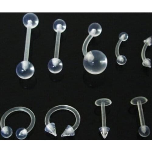 Transparent 2Pcs Crystal Navel Ring Bar Barbell Drop Dangle Body Piercing Surgical Belly Button Rings Women Body Jewelry