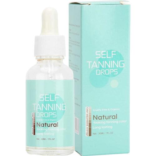 30ml Self Tanning Concentrated Drops Body Face Self Tanner Sunless Self Tanner Bronzers Water Non-sticky Formula Dries Liquid
